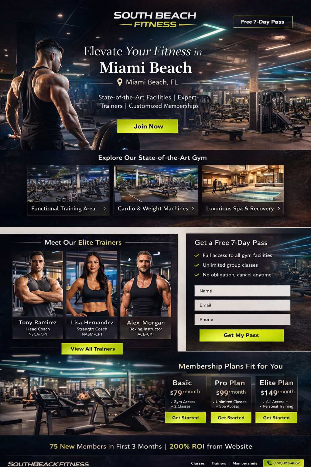 South Beach Fitness Gym Website